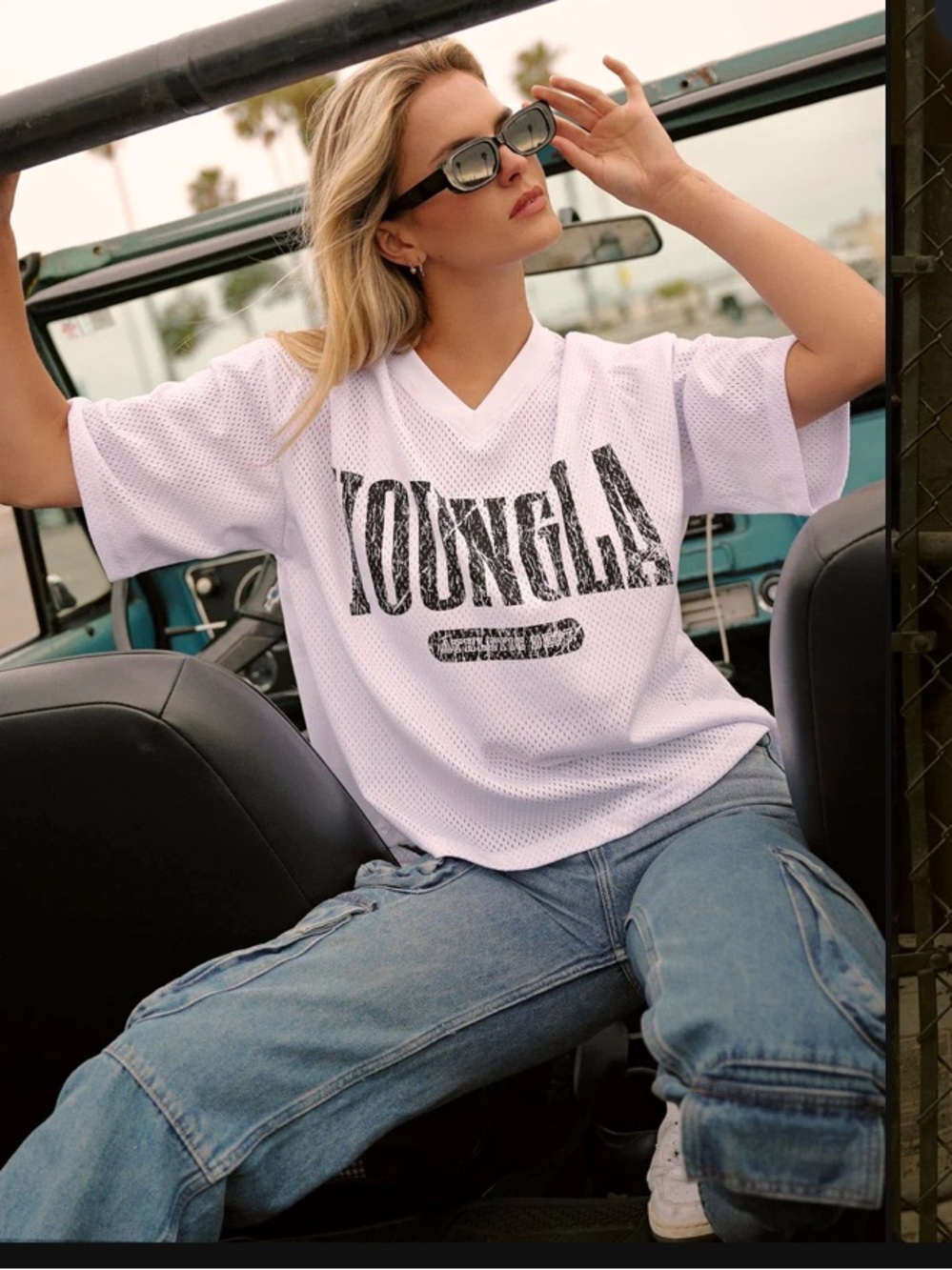 YoungLA White Shirt with Black Logo